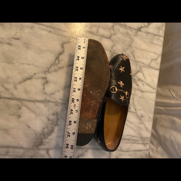 Gucci Black Leather Embroidered Horsebit Loafers - Picture 4 of 8